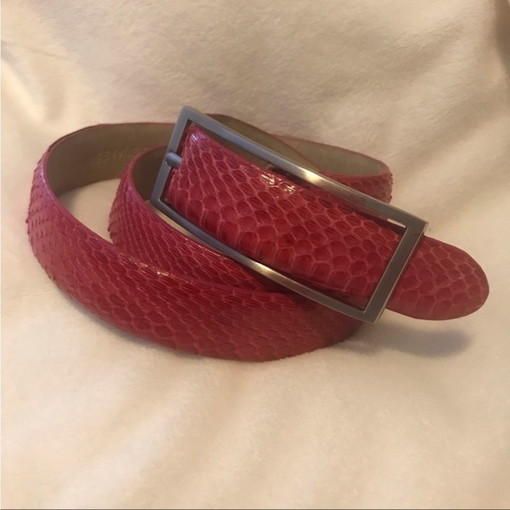 Genuine Snakeskin Women’s Belt Size M Pink